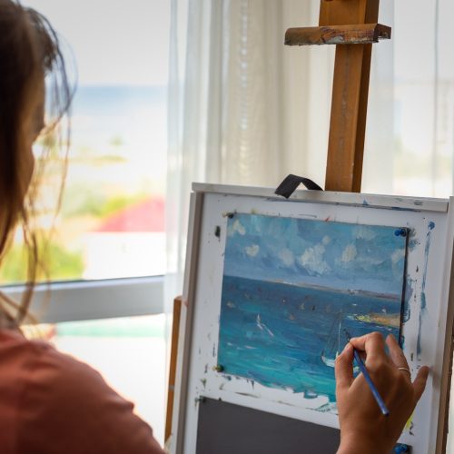 Artist oil painting.